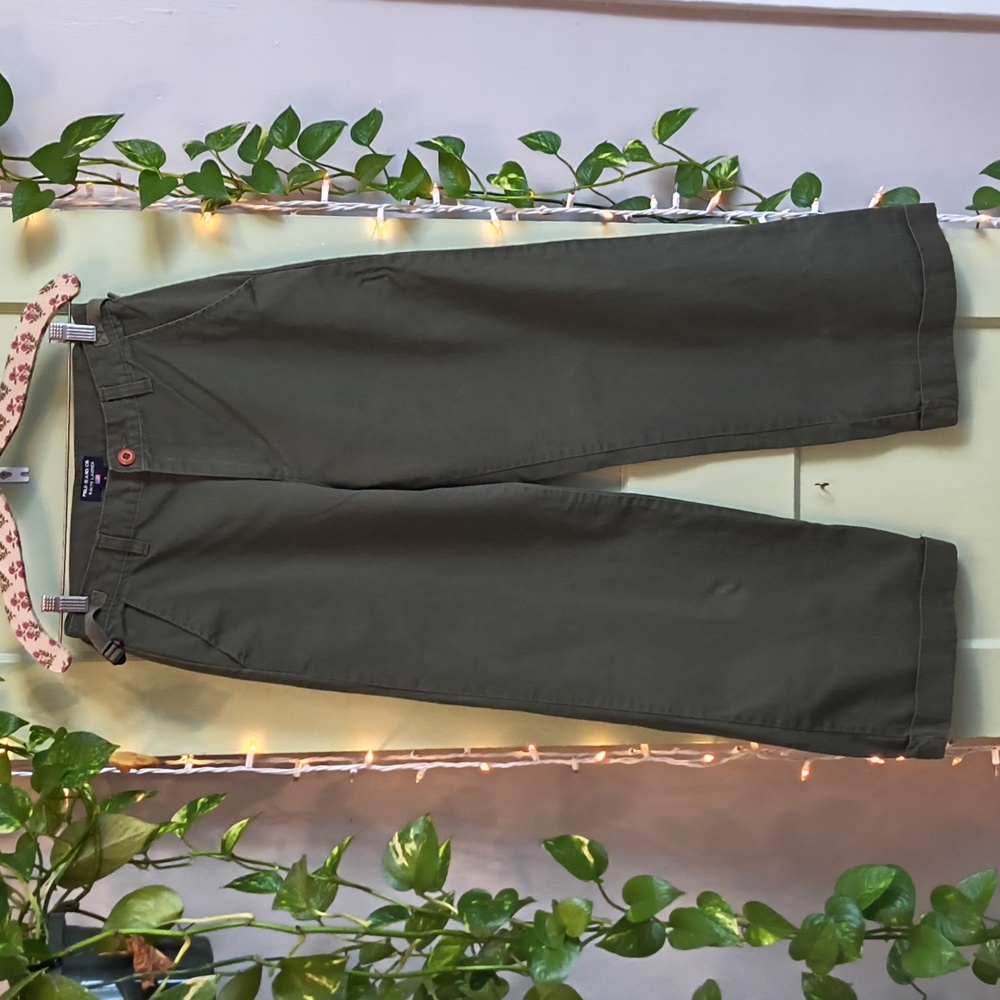 Women's Polo Jeans Ralph Lauren Olive Wide Leg High Rise Trouser Pant 6